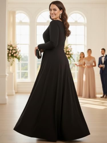 Image of KOH KOH Womens Long Sleeve Flowy Empire Waist Fall Pleated Maxi Dress