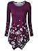 BAISHENGGT Women's Crewneck Long Sleeve Handkerchief Hem Tunic Top