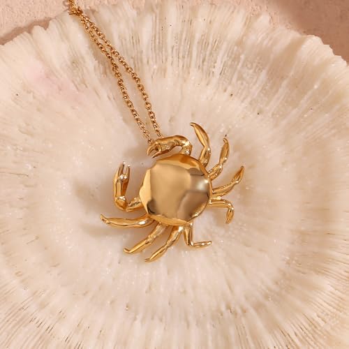 Izpack Cute Crab Pendant Necklace for Women Stainless Steel Sea Animal Claws Adjustable Chain Necklaces Minimalist Jewelry Gifts 18" Chain (Gold) by Izpack - Used condition - Image 5