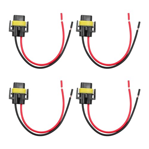 Alnicov 4 UNIDS Adaptador Hembra Arnés de Cableado Enchufes Coche Auto Cable Conector Cable Enchufe para H11 H9 H8 HID LED Faros Antiniebla Bombilla