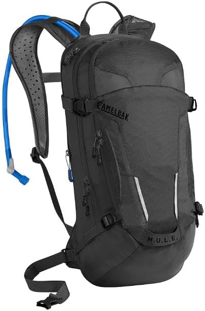 Mochila de hidratación Mule Bike de 100 oz, negra | Hidratación estable para conducción técnica, panel trasero ventilado para gestión del calor, ajuste perfecto en terrenos accidentados