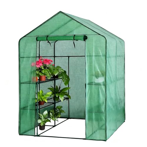 Greenhouse for Outdoors with Screen Windows, 70 x 90 x 95'' Walk in Plant Greenhouses Heavy Duty with Durable PE Cover, Instant Pop-up Greenhouse with