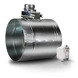 Suncourt ZoneMaster 8-Inch Normally Closed Motorized Damper — Power Open/Spring Return 24V Vent Damper, Plug-In Transformer Included (ZC208)