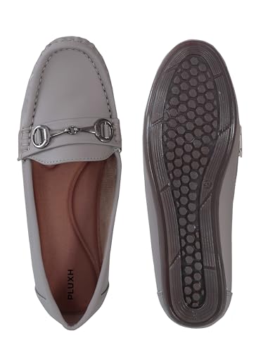 Image of Pluxh Women's Classic Ballet Flats with Metal Detail | Soft Padded Slip-On Shoes | Lightweight Comfort Footwear | Flexible Sole | Office, Casual