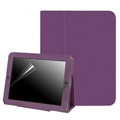 HDE Case for Original iPad 1st Generation - Slim Fit Leather Cover Stand Folio with Magnetic Closure for Apple iPad 1 (Purple)