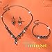 Unicra Black Bridal Wedding Jewelry Set Rhinestone Necklace Earrings Bracelet Sets Formal Prom Costume Jewelry Sets for Women and Brides (Black Plated - Black)