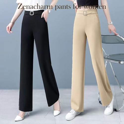 Zenacharm Pants, SoraGrace-Women's Perfect Drape High Rise Pull-On Pants, Straight Wide Leg Dress Slacks for Woman2