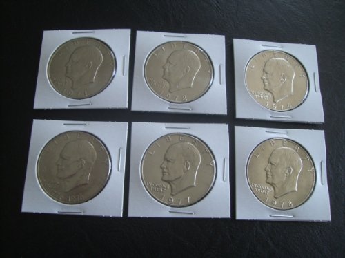 1971-1978 P Las 6 monedas circuladas de dólar IKE Eisenhower de Phliladelphia Mint
