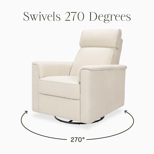 Image of Namesake Willa Pro Power Recliner Glider, Performance Ivory Boucle | GREENGUARD Gold Certified Recliner w / 270 Swivel - Built-in USB Charging Port w / Adjustable Headrest & Power Lumbar Support