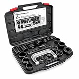 Powerbuilt Ball and U Joint Service Set, 23 Piece Tool Kit, Remove and Install Ball Joints, Receiving Tube, Adapters, Sockets - 648617 , Black