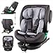 FableKids NORA Kindersitz Grau | 360° drehbarer i-Size Autokindersitz 40–150 cm | Reboarder mit ISOFIX & Stützbein | höhenverstellbare Kopfstütze & Rückenlehne | ECE R129/04 zertifiziert