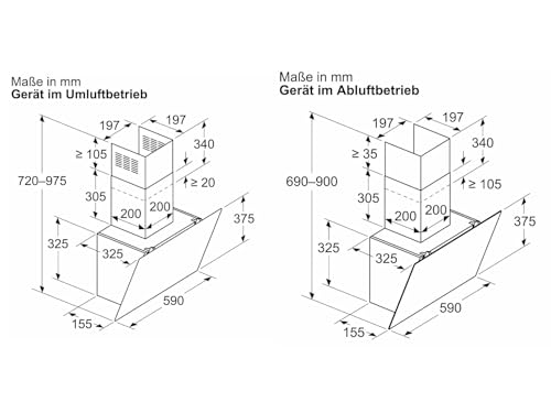 NEFF D63IDK1S0, N 30, Wandesse, Dunstabzugshaube zur Wandmontage, 60cm breit, Intensivstufe, LED-Beleuchtung, Touch Control, Metallfettfilter, Schwarz