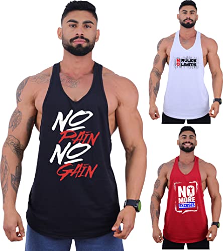 Kit 3 Regatas Longline Super Cavada Masculina MXD Conceito Diversas Estampas Casuais Academia Treino