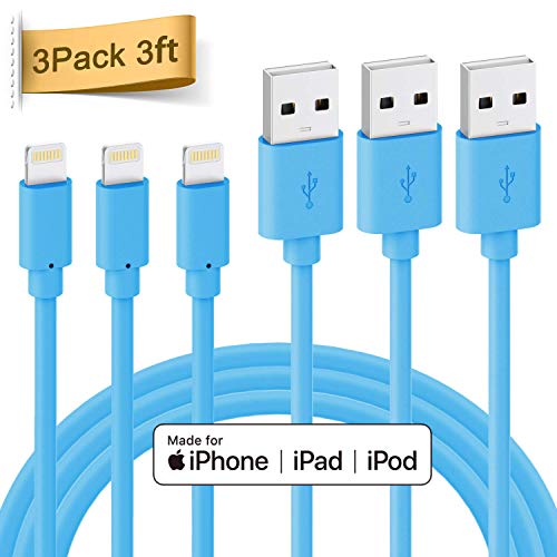 iPhone Cable, Quntis 3Pack 3FT Lightning to USB A Cable Charging