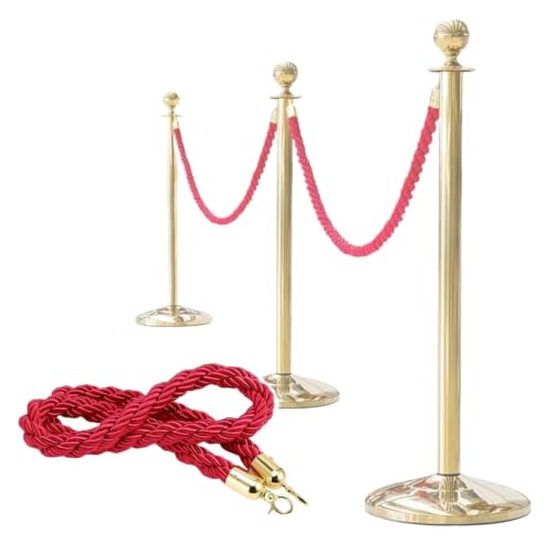 Corde de barrière de foule 35mm tressée et cordon de chandelier à crochet doré