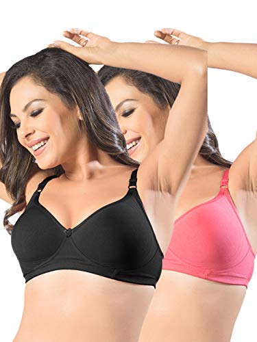 Image of SONARI Womens Non Padded Cotton T Shirt Bra | Wire Free, Medium Coverage, Comfortable and Lightweight | Adjustable Straps, Hook and Eye Closure for Everyday Wear - D-12