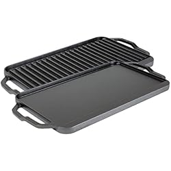 Sartenes Chef Style Lodge Cast Iron Chef Style Double Burner - Barbacoa reversible