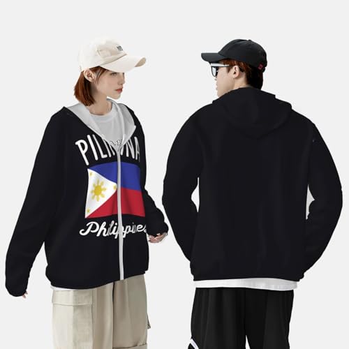 Philippines Flag Sun Protection Hoodie Long Sleeve Hooded Sun Shirt Sunscreen Clothing For Men Women3