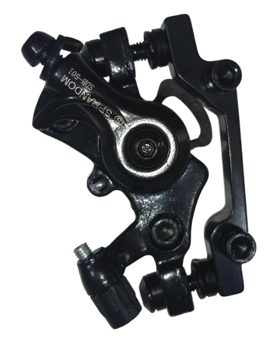 Image of Bike Mechanical Disc Brake Caliper Set with Extra Pads - Universal MTB Bicycle Front & Rear Cable-Actuated Alloy Disc Brake, High Performance Cycle Braking System Replacement Kit