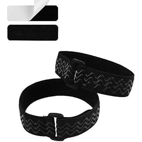 NEPAK 2 Pair Knee Boots Straps with 40 pcs Velcro Elastic Adjustable Boots Straps, Reusable Easy to Use and Store, Keeping Boots no Fall Off Black Cover
