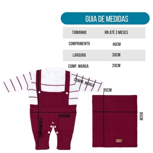 Saida de Maternidade Luxo de Tricô Para Menino e Menina Conjunto Maternidade (Azul BB)