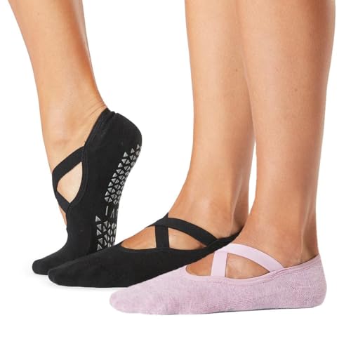 Image of TAVI Chloe Pilates Socks with Grips for Women | Non-Slip Grip Socks for Women, Patented Grip Sole Design, Soft Organic Cotton, Arch Support, Use for Yoga, Barre, Lagree
