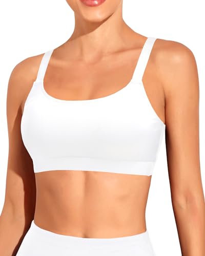 Image of Tempt Me Women Sports Bra Swim Crop Tops Only | Scoop neck, Bathing suits top, Removable cups, Adjustable straps