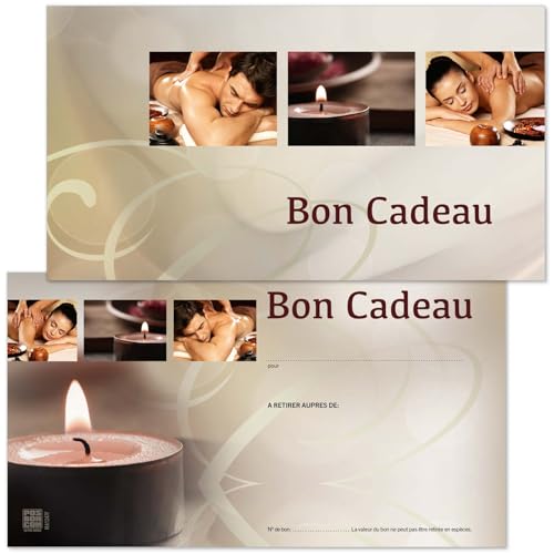 POS BON - 25 bons cadeaux à remplir - formulaires imprimés pour les instituts de beauté et les cabinets de mas
