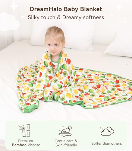 Image of Premium Baby Blankets, Soft Viscose from Bamboo Blanket for Boys and Girls, Nursery Crib Bedding Quilt for Newborn and Toddler, Cooling for Hot Sleepers, 50'' x 50'' Fruit