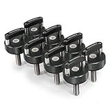 ROCKWORKX Billet Aluminum Bronco Hard Top Quick Removal Fastener Thumb Screw, Integrated D Ring (Gunmetal Grey)