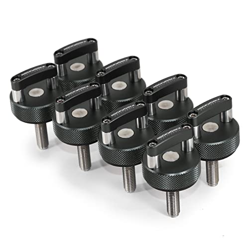 ROCKWORKX Billet Aluminum Bronco Hard Top Quick Removal Fastener Thumb Screw, Integrated D Ring (Gunmetal Grey)