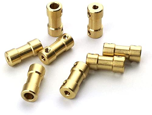 6pcs 3mm to 3mm Brass Shaft Coupling Joint Connector with Screws Flexible Motor Shaft Coupler