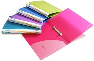 Rapesco 0799 15 mm 2-Ring Bright Transparent Ring Binder, 25 mm Spine, A4, Assorted Colours, Pack of 10