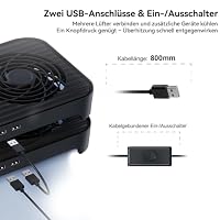 GSCOLER X4 Router-Lüfter und Mini-PC-Kühler, 2 x 140 mm, USB, 18 dB – Ansicht 7