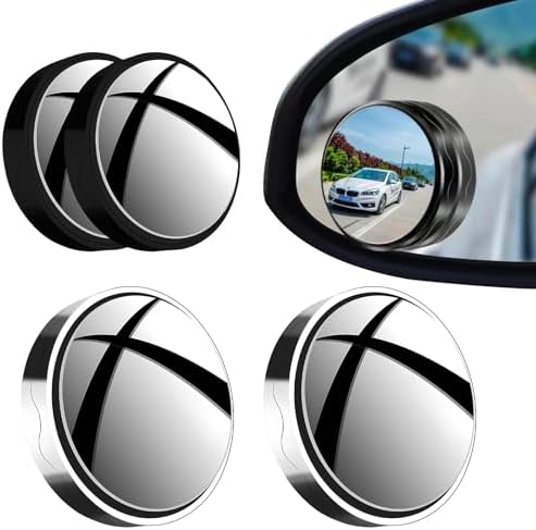 Blind Spot Mirror 2 Piece Pack HD Frameless Round Convex 360 Degree Swivel Wide Angle Lens For Blind Spot Rearview Mirror General Motors