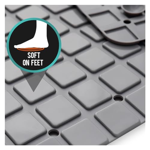 Tapis de baignoire antidérapant rectantulaire blanc absorbant de douche - 7