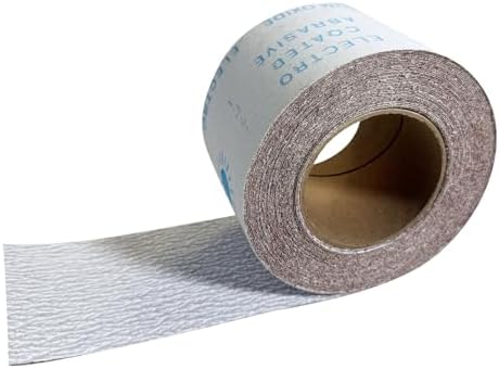 GZKTY Schleifpapier Rolle Körnung 240, Weiß Beschichtetes Aluminiumoxid | Trocken Schleifleinen 93mm x 12.5m für Farbe Holz Metall Handschleifen