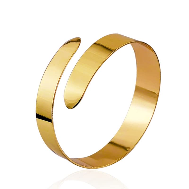 Pulsera de alambre para mujer, brazalete abierto ajustable y ancho para adolescentes, joyería de moda para la parte superior del brazo, joyería minimalista para la parte superior del brazo, parte