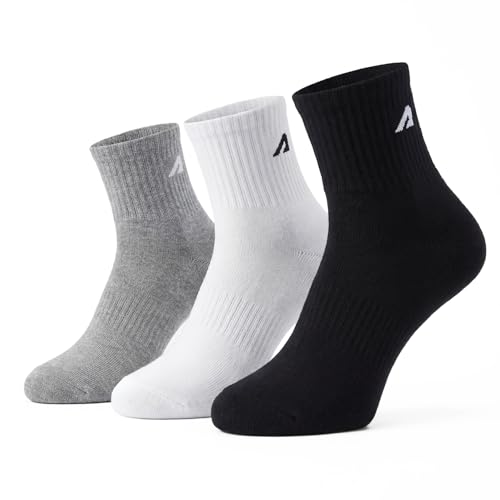 Boldfit Men’s Cotton Crew Socks - 75% Cotton, Breathable & Moisture-Wicking, Soft & Comfortable, Arch Support, Anti-Slip Fit, Reinforced Heel & Toe, Durable Everyday Wear for Office, Gym & Casual Use