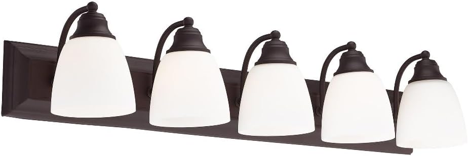 Livex Lighting 10505-91 Transitional Five Light Bath Vanity from Springfield Collection in Pwt, Nckl, B/S, Slvr. Finish, Brushed Nickel, 36 x 7 x 7