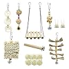 Vogelspeelgoed 15 stks/set Pet Papegaai Houten Swing Chewing Speelgoed Opknoping Bell Stand Perch Toy for Parkieten…