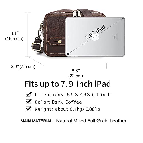 Contacts Mens Clutch Bag Leather Crossbody Bag Clutch Wallet Travel Brown Shoulder Bag iPad Bag Card Holder Phone Purse Side Bag3