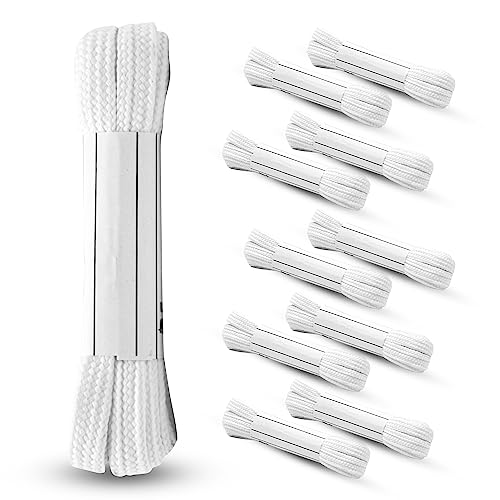 DOJA Barcelona | Lacci Piatti Scarpe | 10 Pezzi | 1200 x 5 mm | Bianco | Lacci Scarpe Piatti | Lacci Piatti Sneakers Corsa e Passeggio | Stringhe Lacci per Scarpe Piatti Colorati Uomo, Donna, Bambino