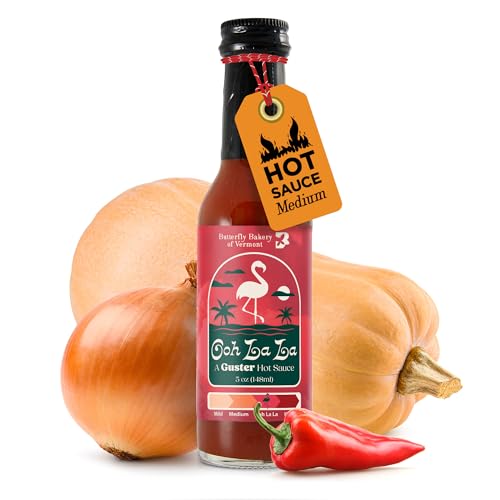 Butterfly Bakery of Vermont - Ooh La La, A Guster Hot Sauce - Bold Heat, Sweet & Spicy Flavor - Made with Vermont-Grown Red Jalapeños, Smoked Onions, & Butternut Squash - Vegan & Vegetarian, 5 fl oz