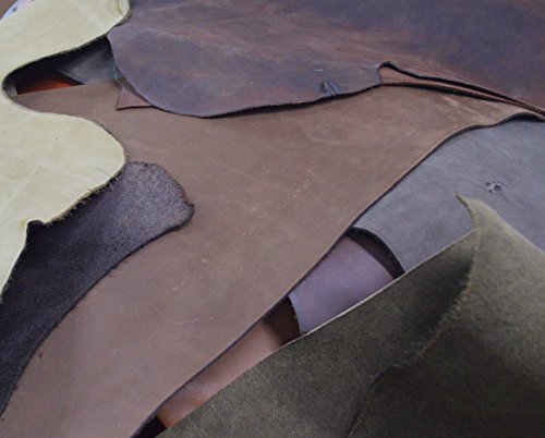 The Leather Guy - Leather Scraps Oil Tanned Boot 3 Lb 3-5 Oz Cow Project Remnants Bag #TOP2