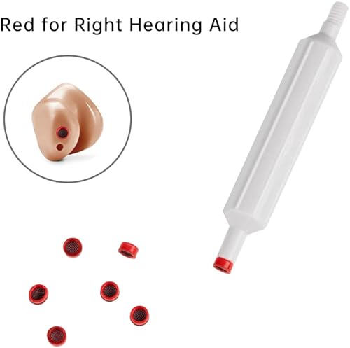 Miniatura 7 de HF4 - Rueda protectora de cera para audífonos, filtros de cera para audífonos (rojo y azul) (rojo y azul)