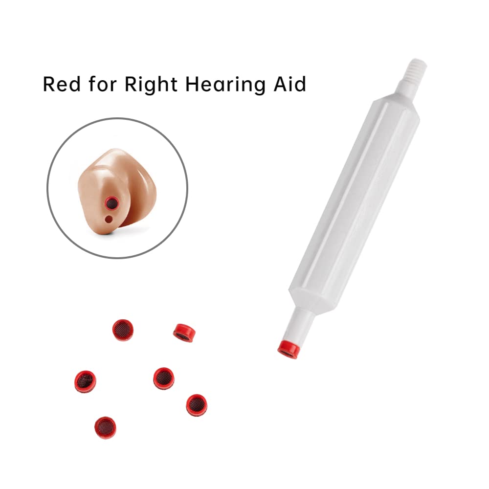 HF4 Pro Wax Guards Hearing Aids Wax Filters Earwax Traps (Red&BLue)