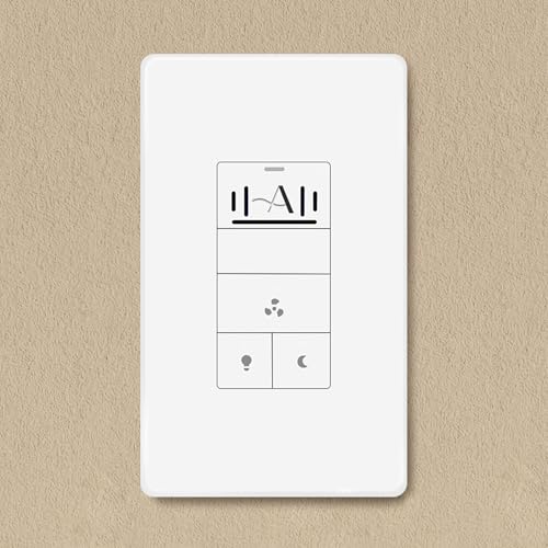 Image of Akicon Humidity Sensor and Light Switch for Bathroom Exhaust Fan, Ventilation Fan, LED Light, Night Light, Air Moisture Control,Timer Switch for Bathroom Fan, 3A, UL Listed, White