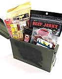 Jerky Dynasty Exotic & Gourmet Jerky Survivor's Kit in a Ammo Can - Premium Whole Pieces & Sticks for Camping, Hiking, Fishing, Hunting, and Apocalypse Prepping - Long Shelf Life