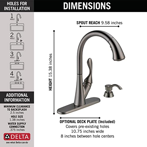 Delta 19922Z-Kssd-Dst Ashton Kitchen Faucet, Black Stainless #TOP3